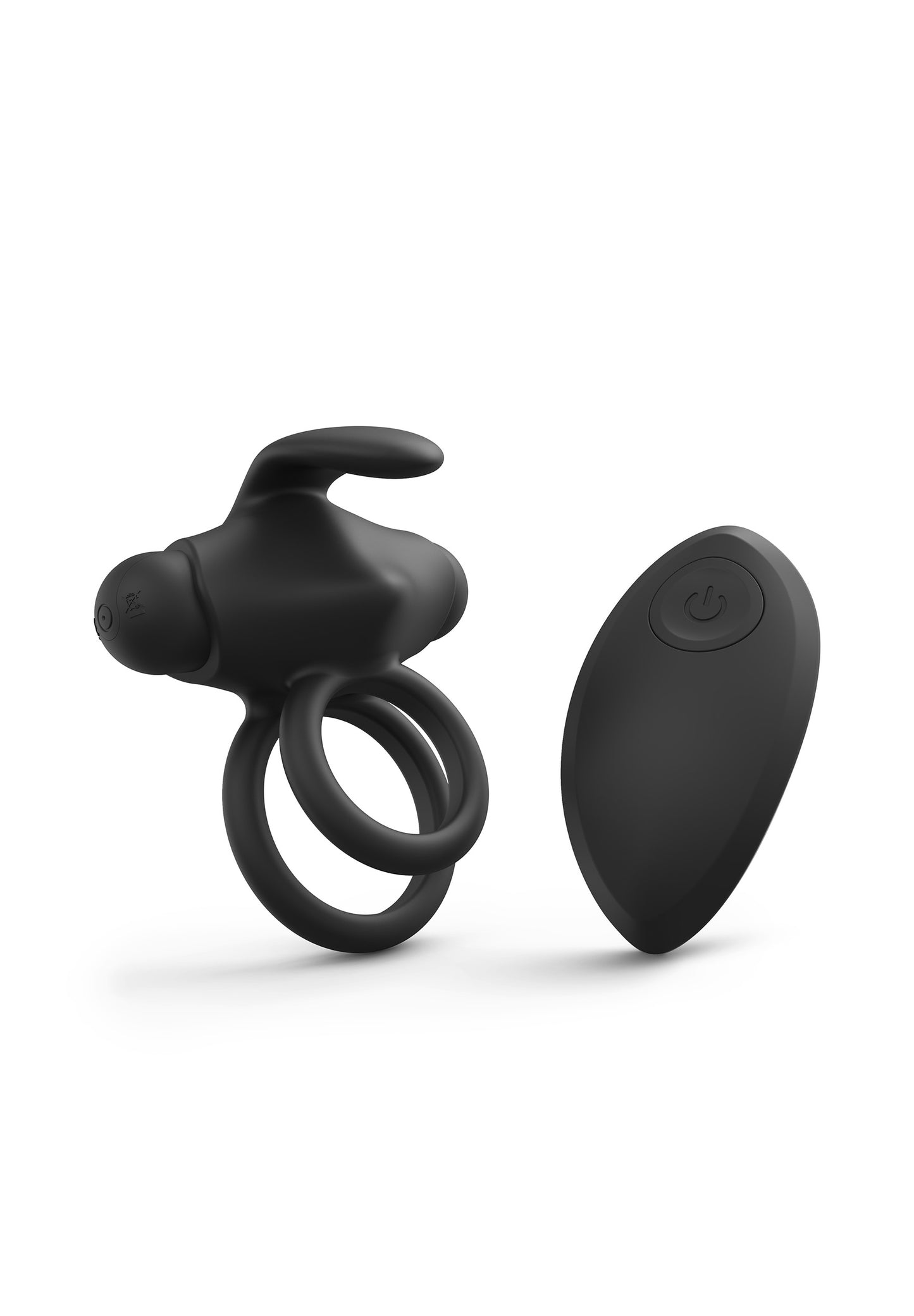 Cock Ring & Clitoral Stimulator Mr & Mrs Vibe - Black Onyx