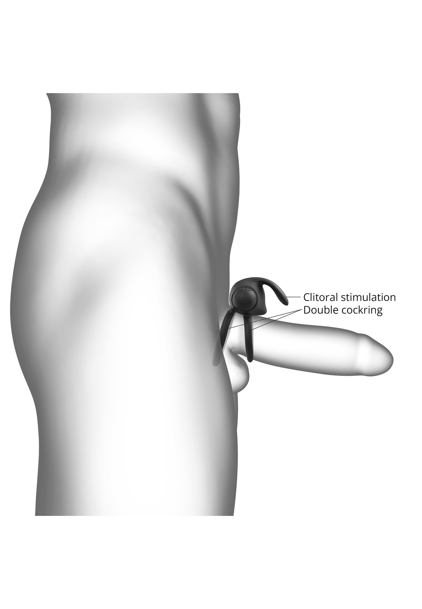 Cock Ring & Clitoral Stimulator Mr & Mrs Vibe - Black Onyx