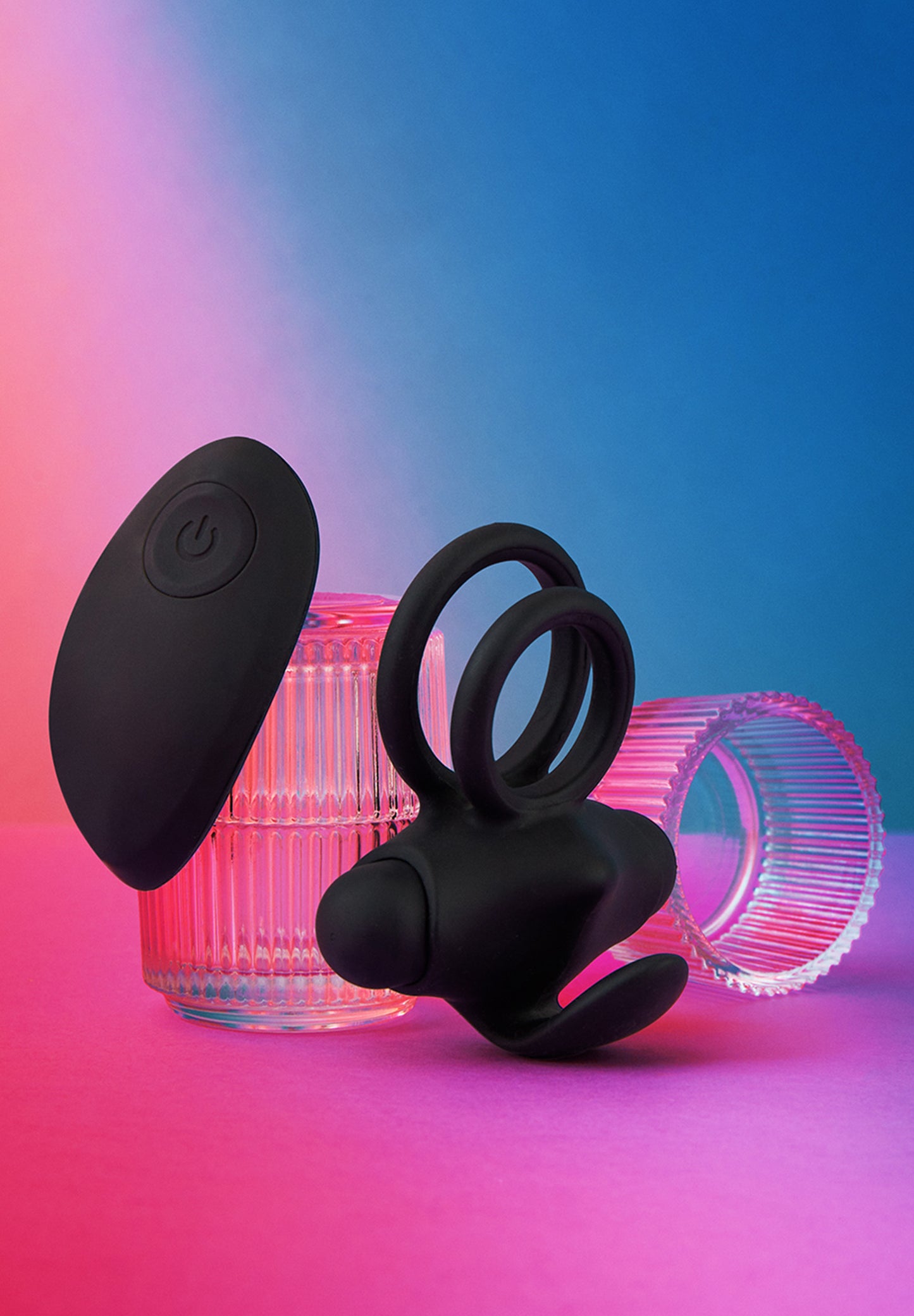 Cock Ring & Clitoral Stimulator Mr & Mrs Vibe - Black Onyx