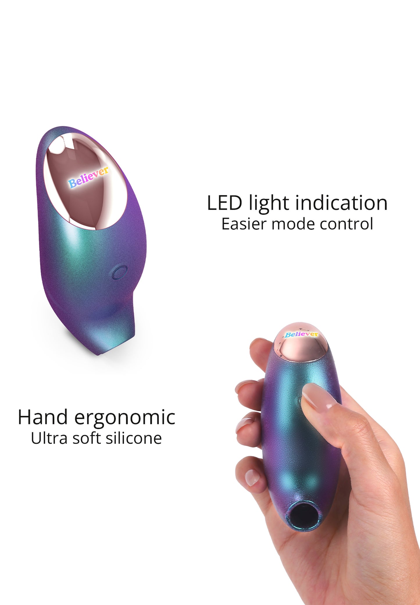 Rechargeable Clitoral Stimulator Believer - Iridescent Turquoise