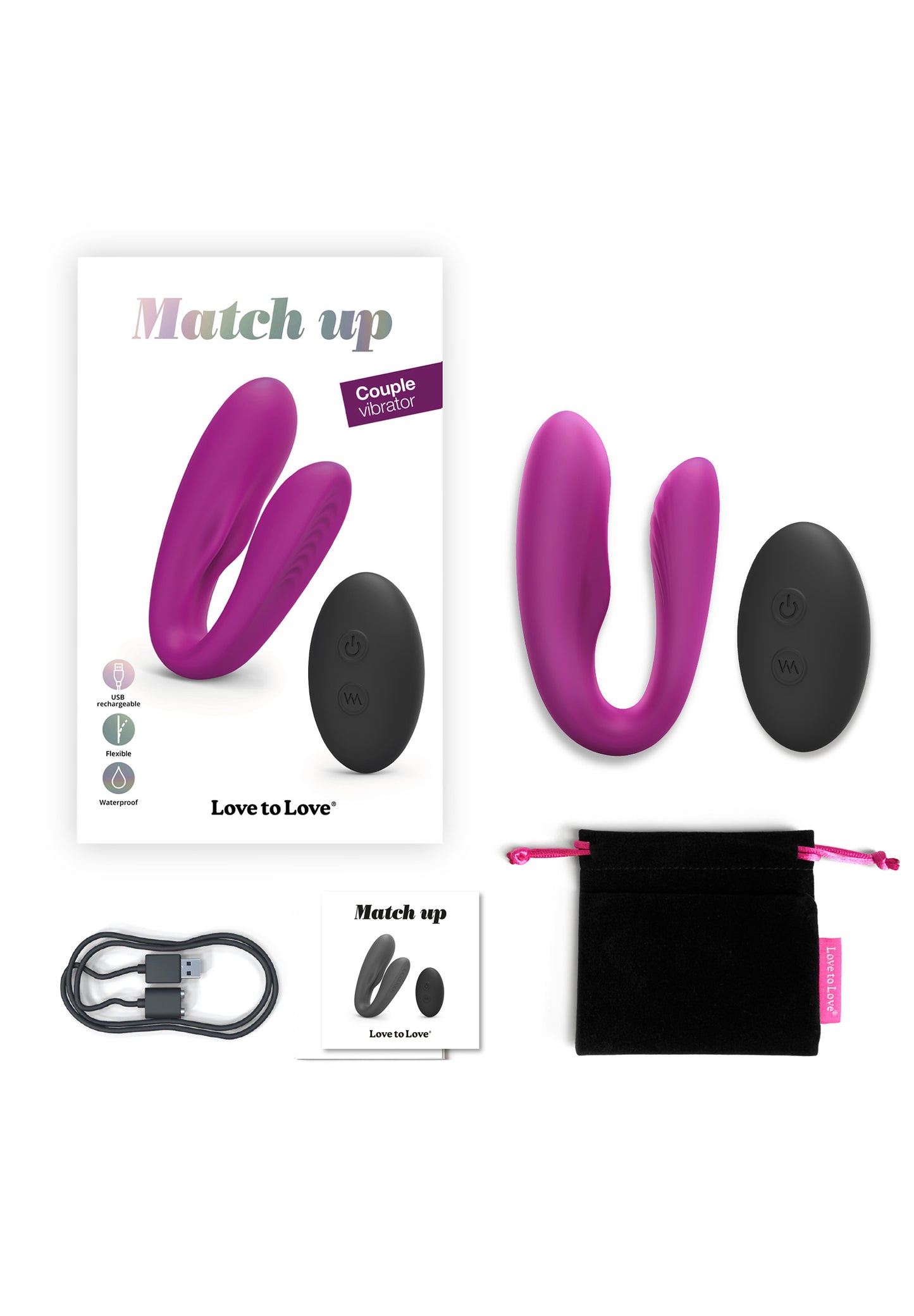 Rechargeable Remote Control Vibrator Match Up - Sweet Orchid