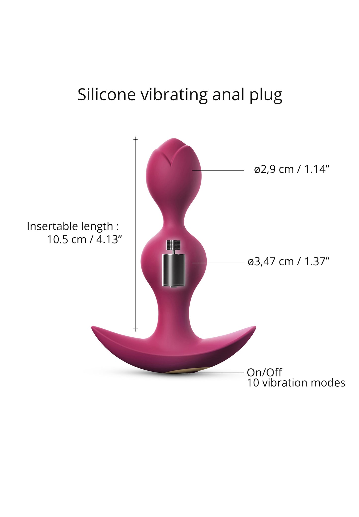 Vibrating Butt Plug Twinny Bud - Plum Star