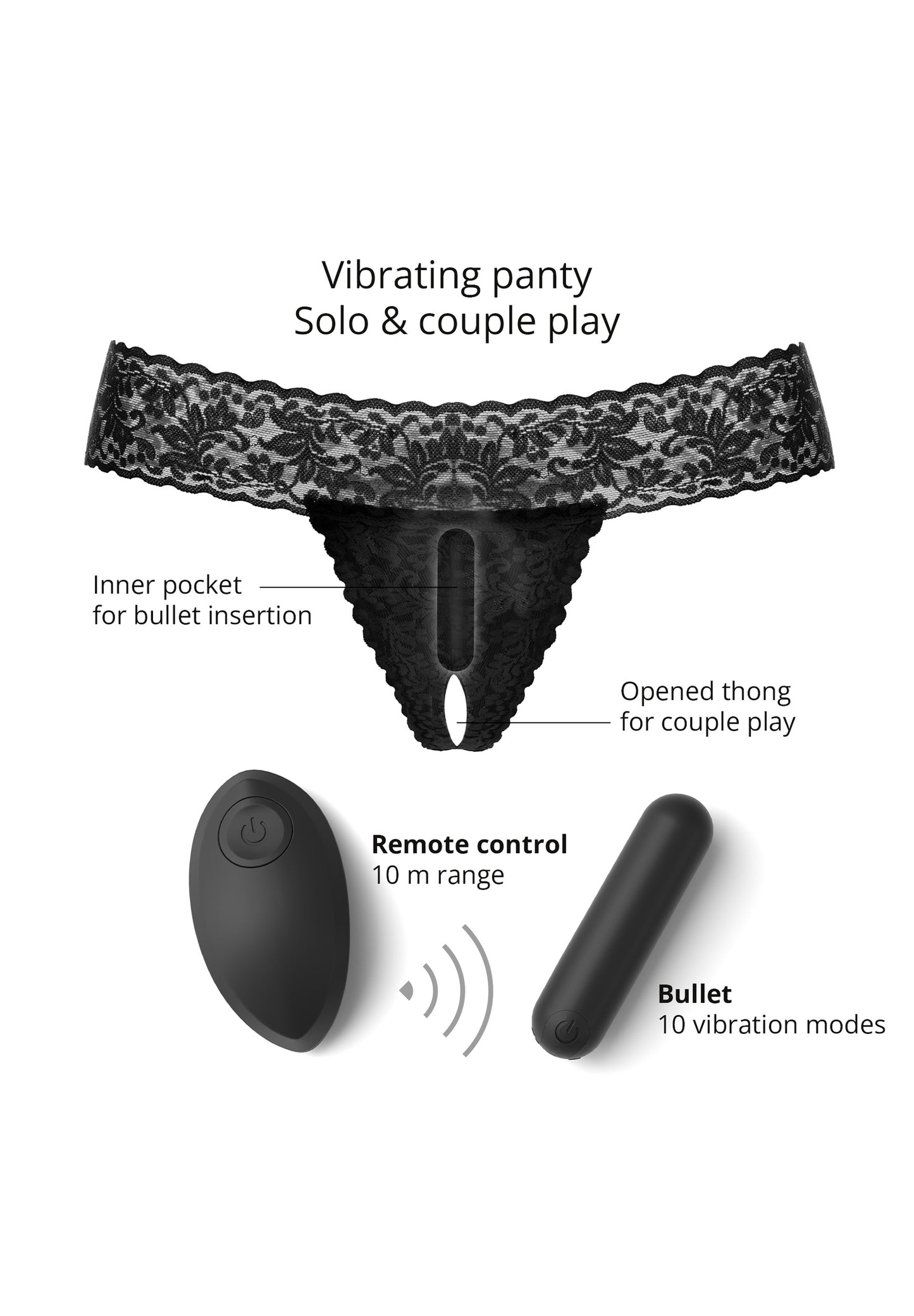 Vibrating Panties Secret Panty - Black Onyx