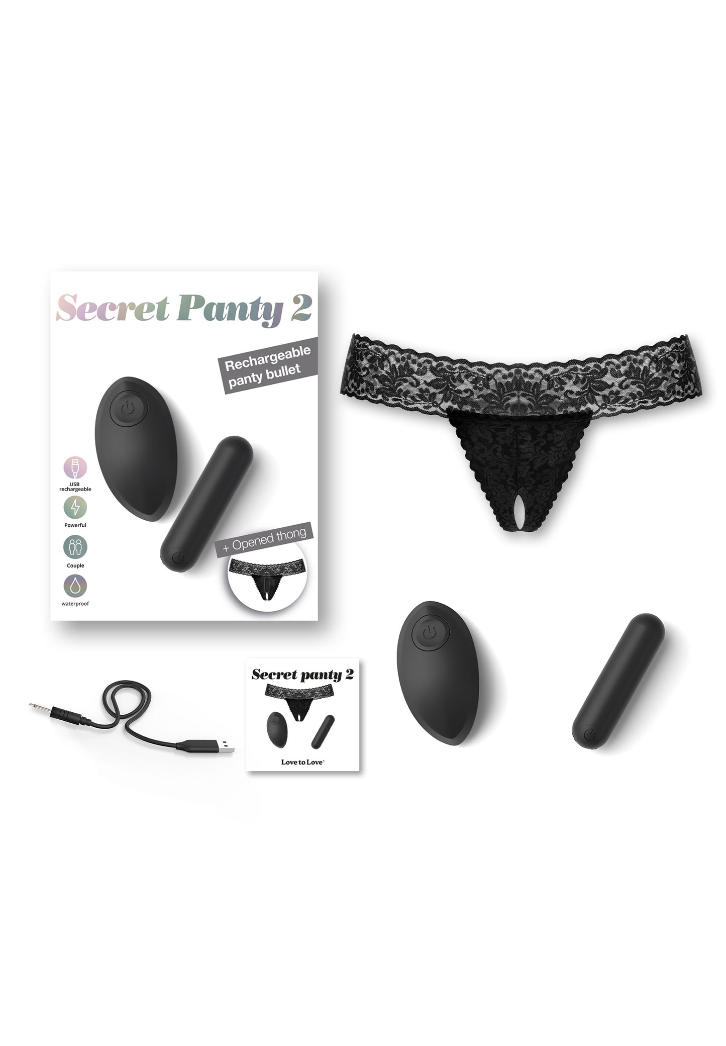 Vibrating Panties Secret Panty - Black Onyx