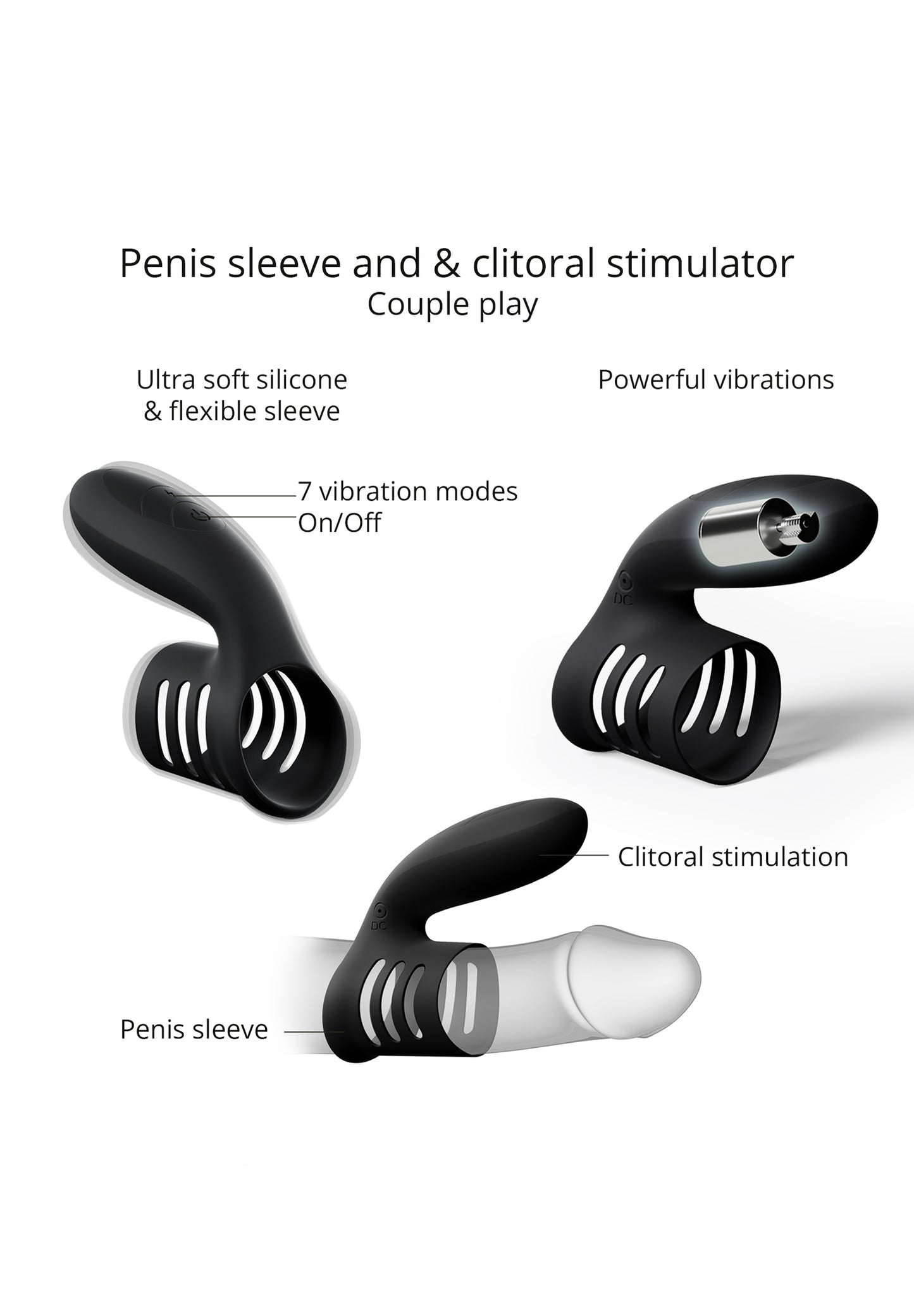 Cock Ring & Stimulator We Ring - Black Onyx
