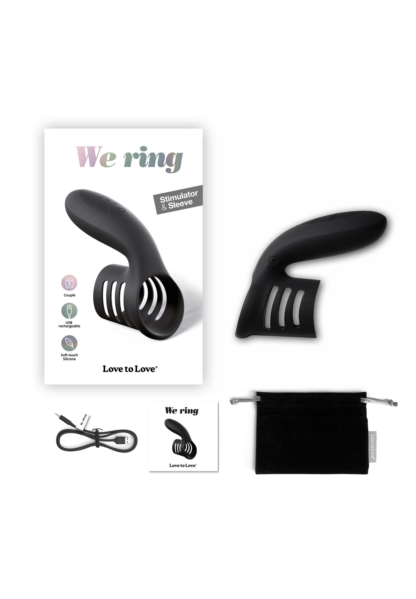 Cock Ring & Stimulator We Ring - Black Onyx