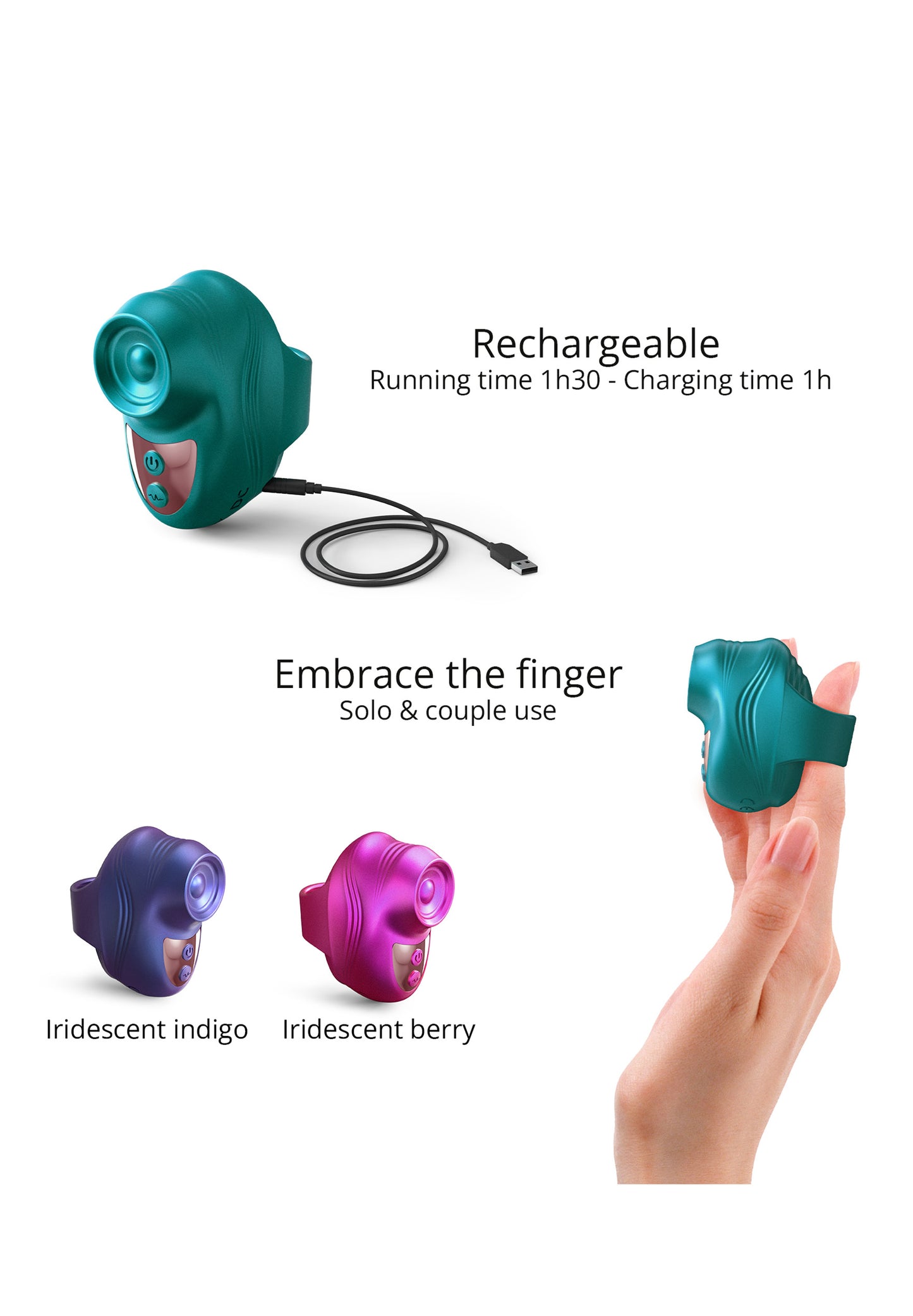 Clitoral Stimulator Kisscool - Iridescent Teal