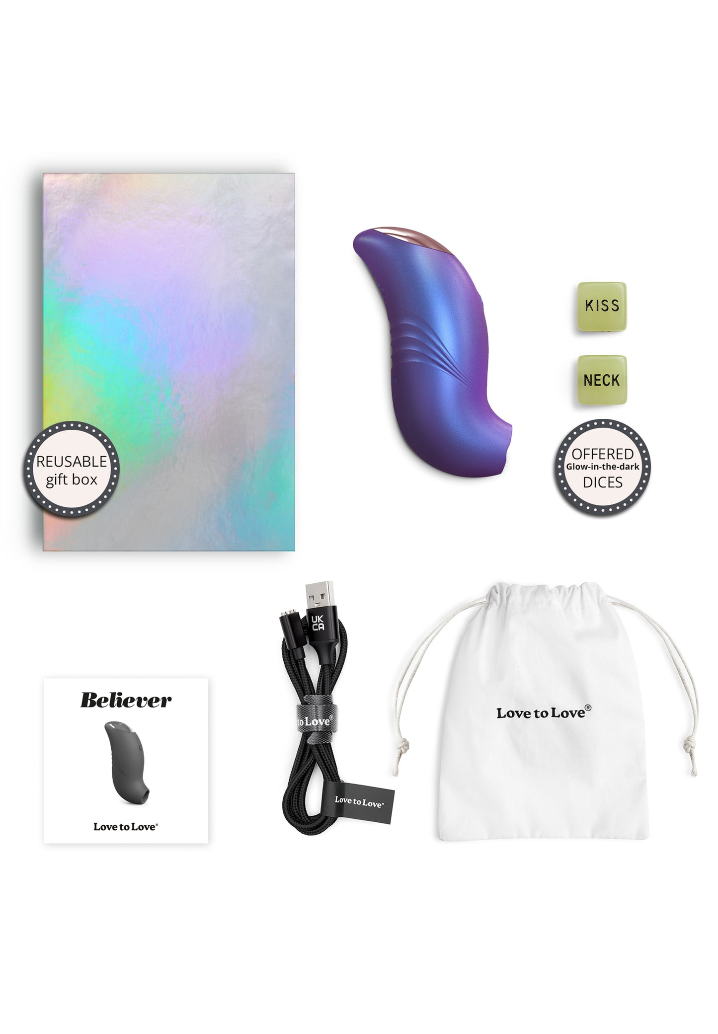 Rechargeable Clitoral Stimulator Believer - Iridescent Night