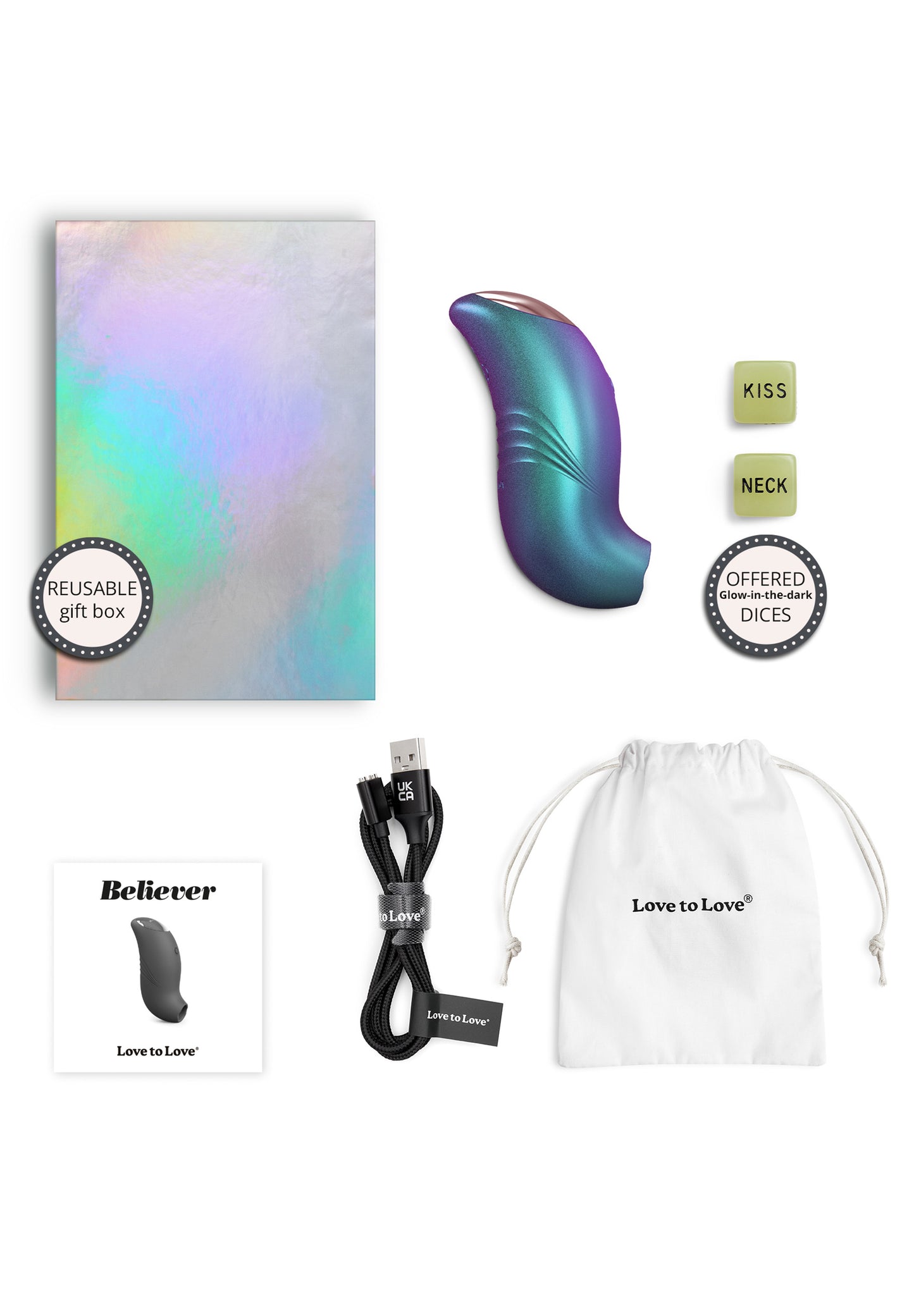 Rechargeable Clitoral Stimulator Believer - Iridescent Turquoise