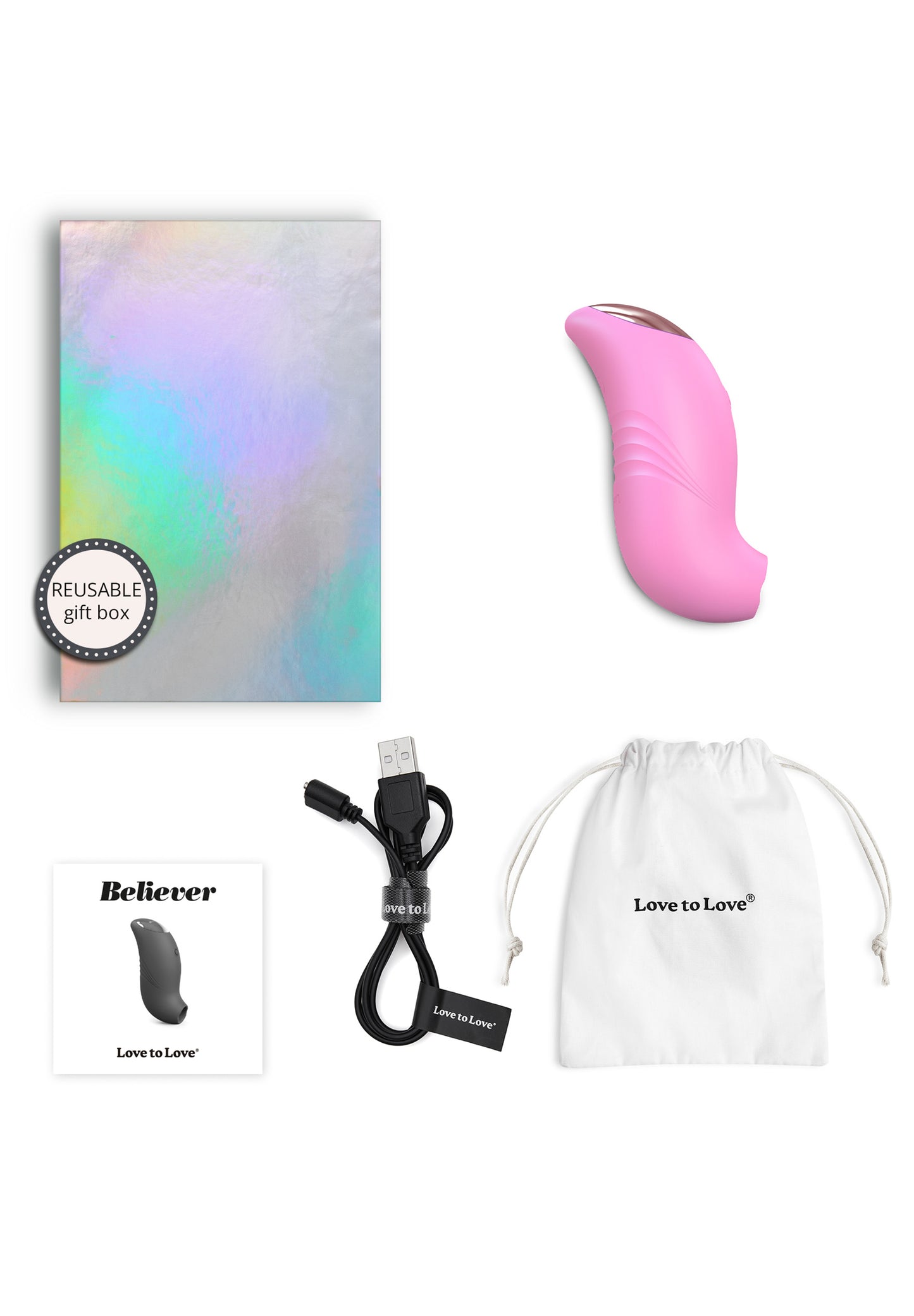 Rechargeable Clitoral Stimulator Believer - Pink Passion