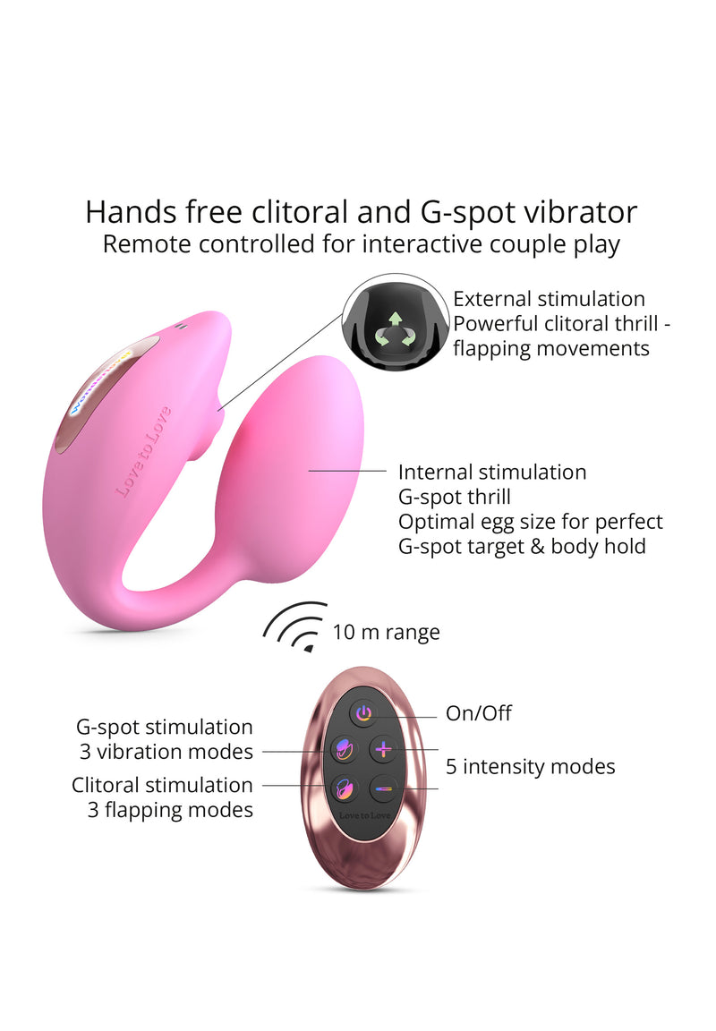 Remote Control Vibrating Egg Wonderlover - Pink Passion