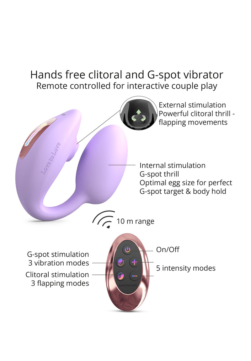 Remote Control Vibrating Egg Wonderlover - Viva Mauve