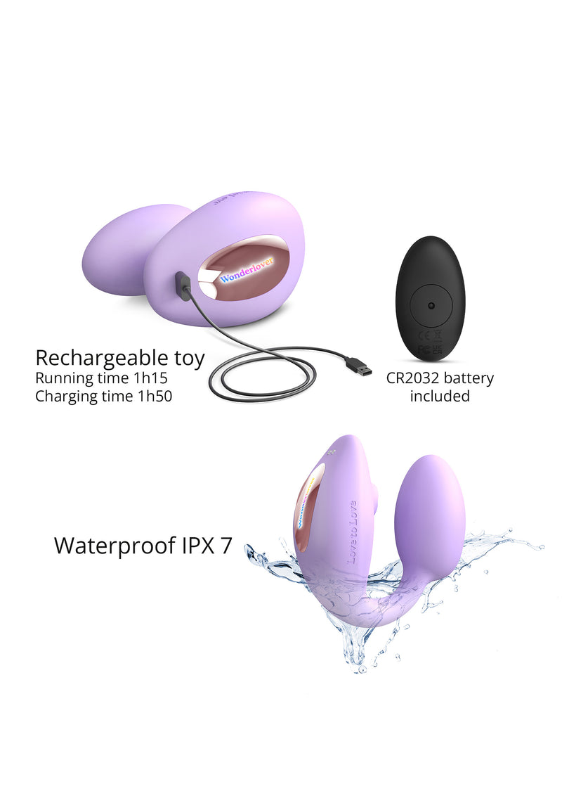 Remote Control Vibrating Egg Wonderlover - Viva Mauve