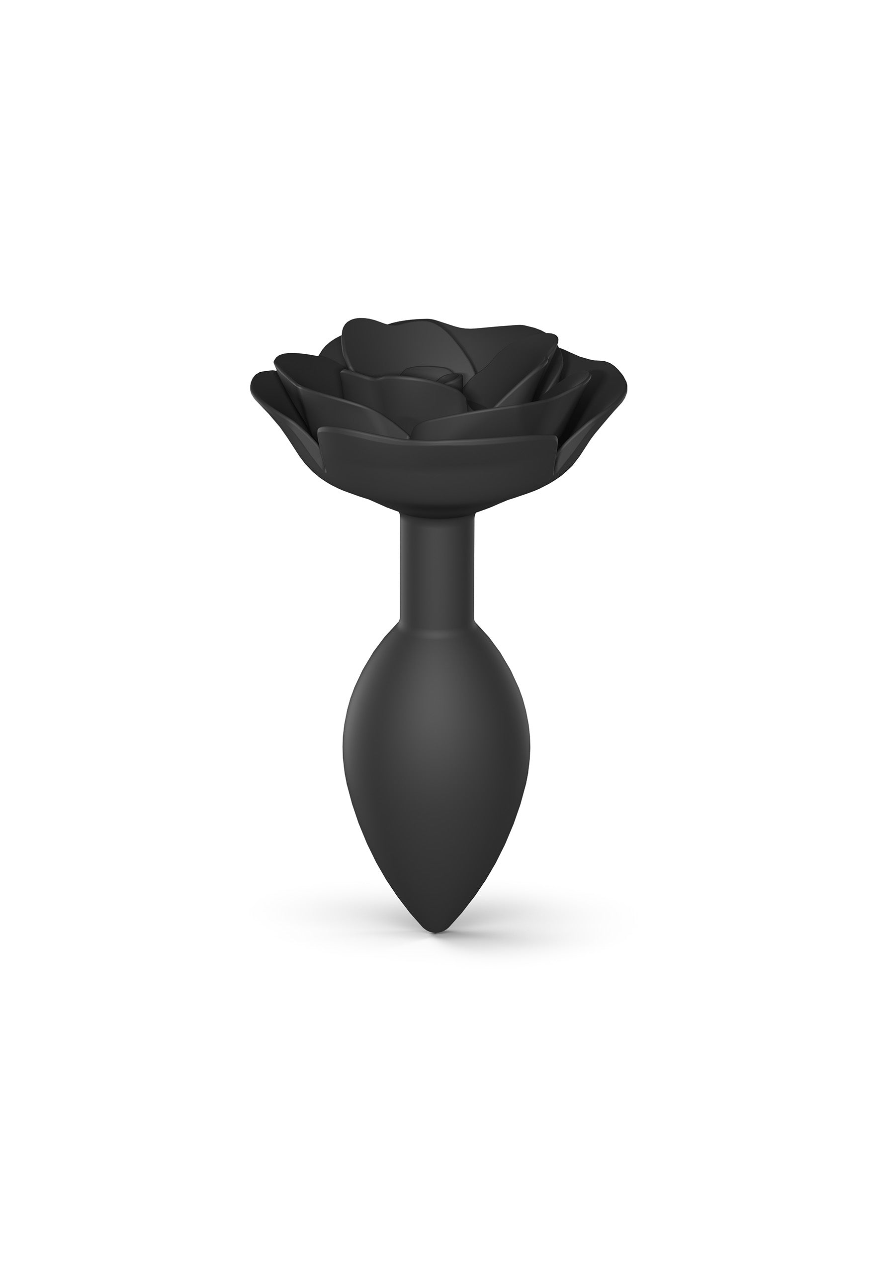 Open Roses Large Butt Plug - Black Onyx