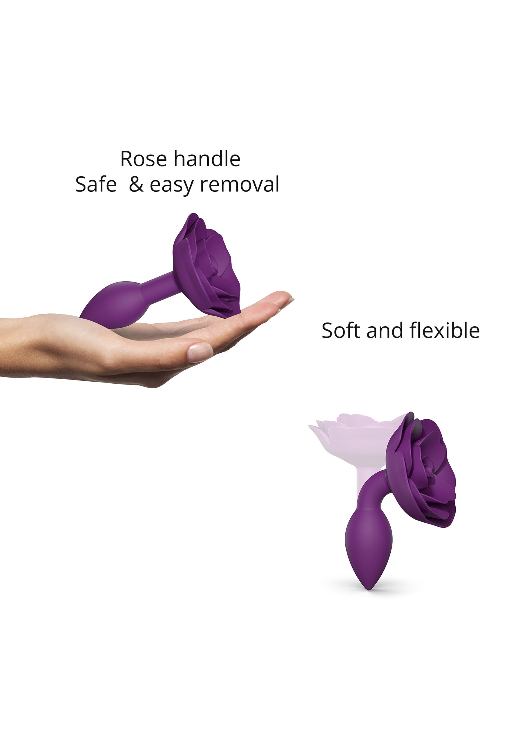 Open Roses Small Butt Plug - Purple Rain