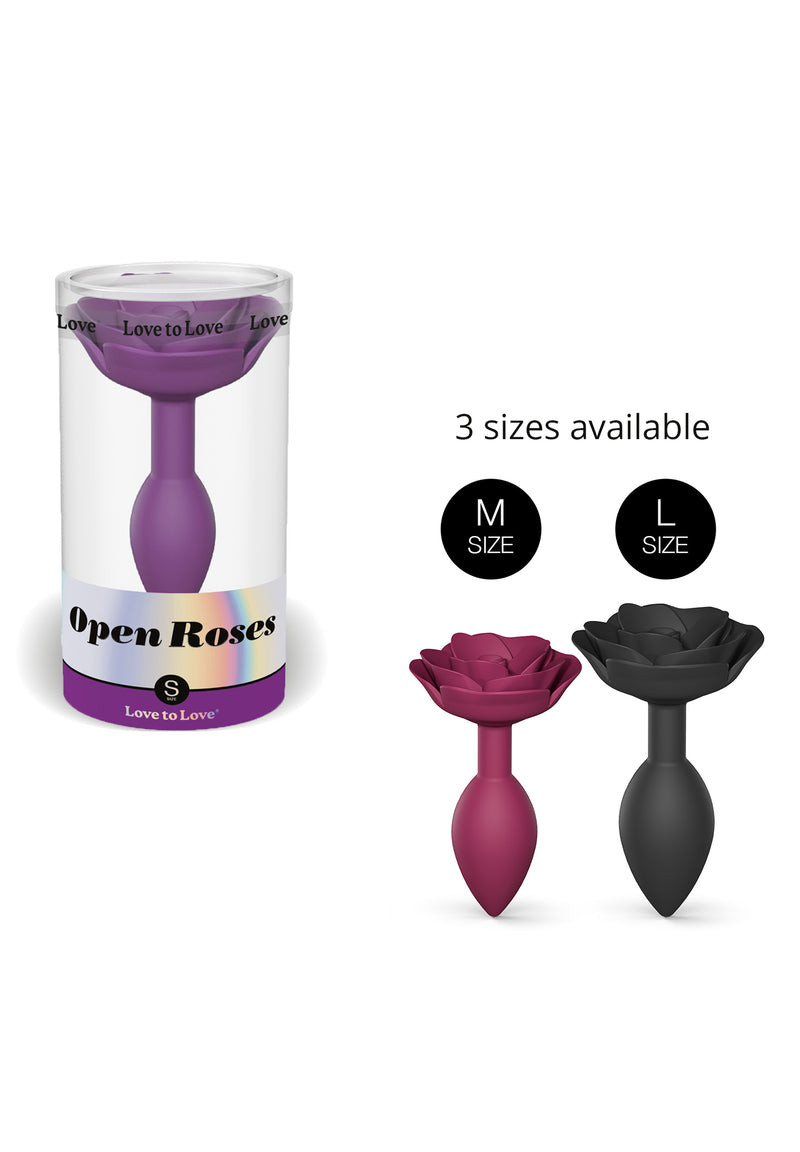 Open Roses Small Butt Plug - Purple Rain