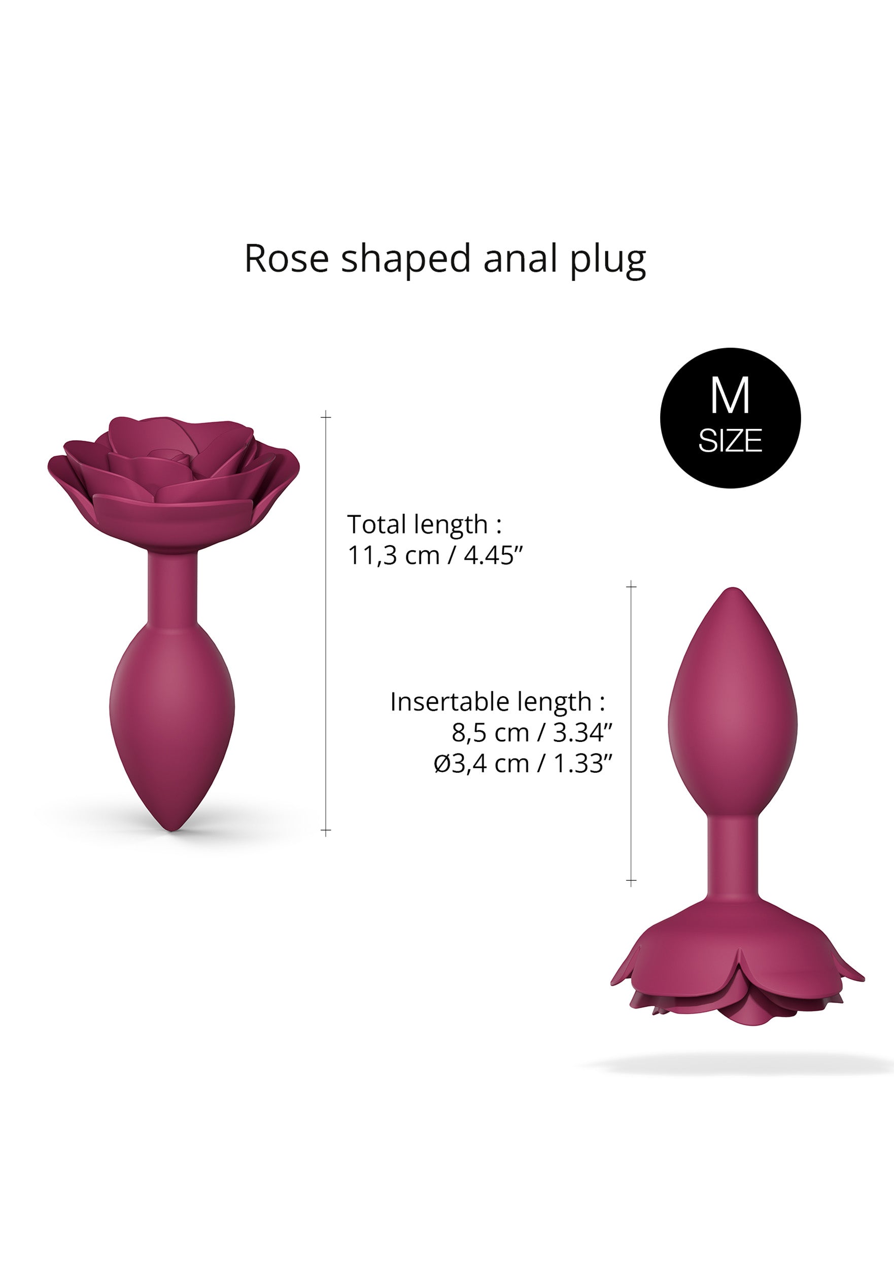 Open Roses Medium Butt Plug - Plum Star