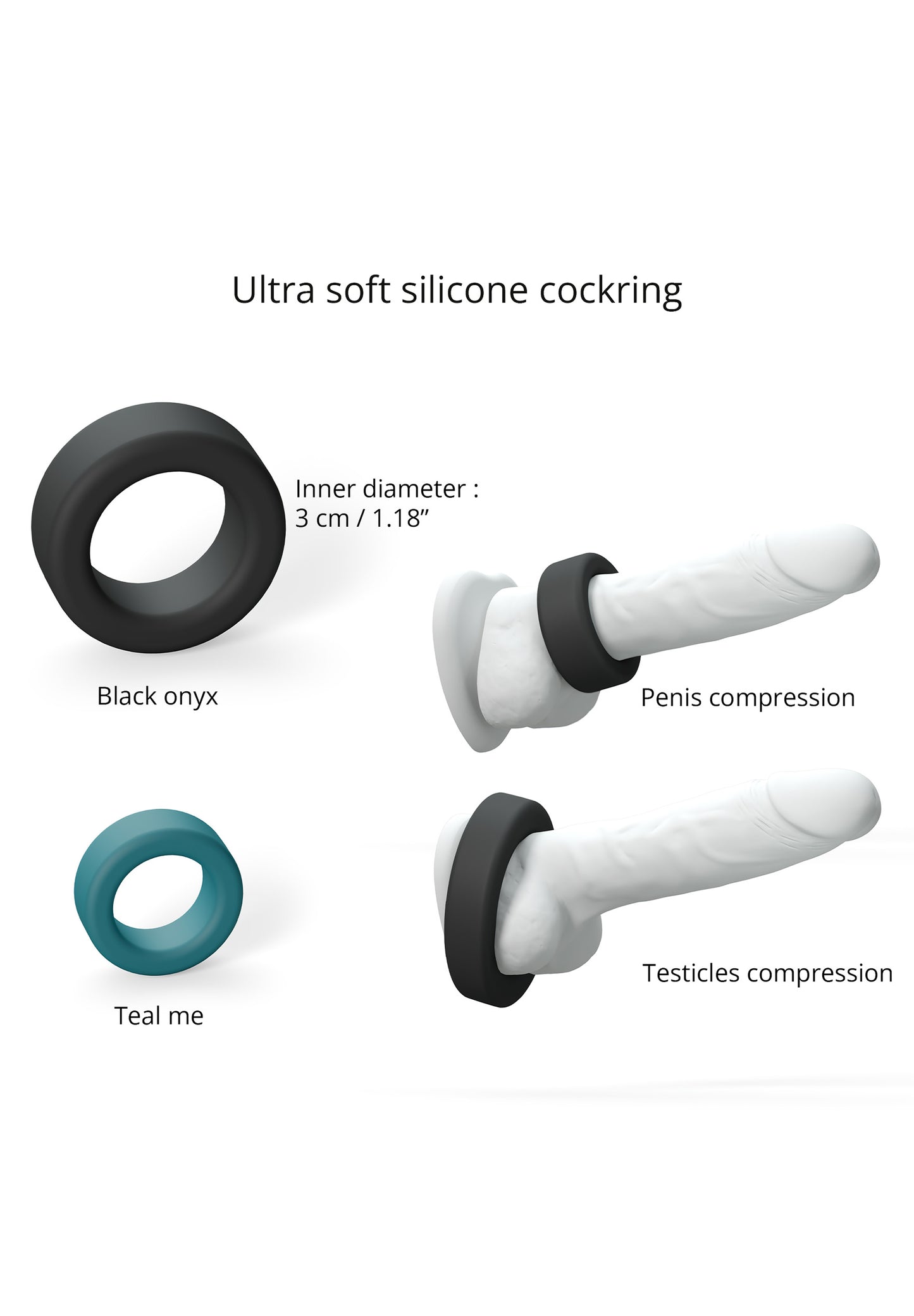 Silicone Cock Ring - Black Onyx