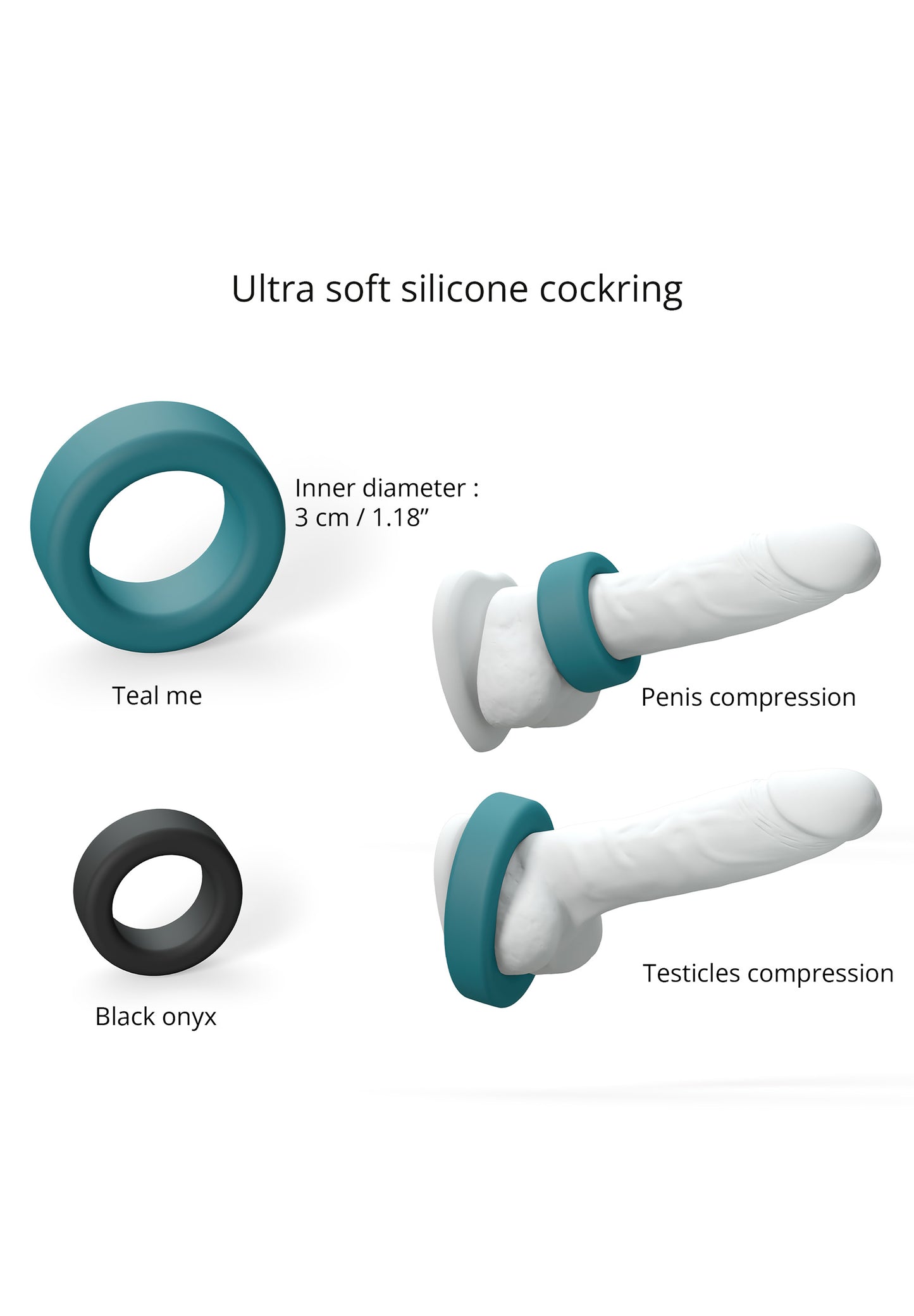 Silicone Cock Ring - Teal Me