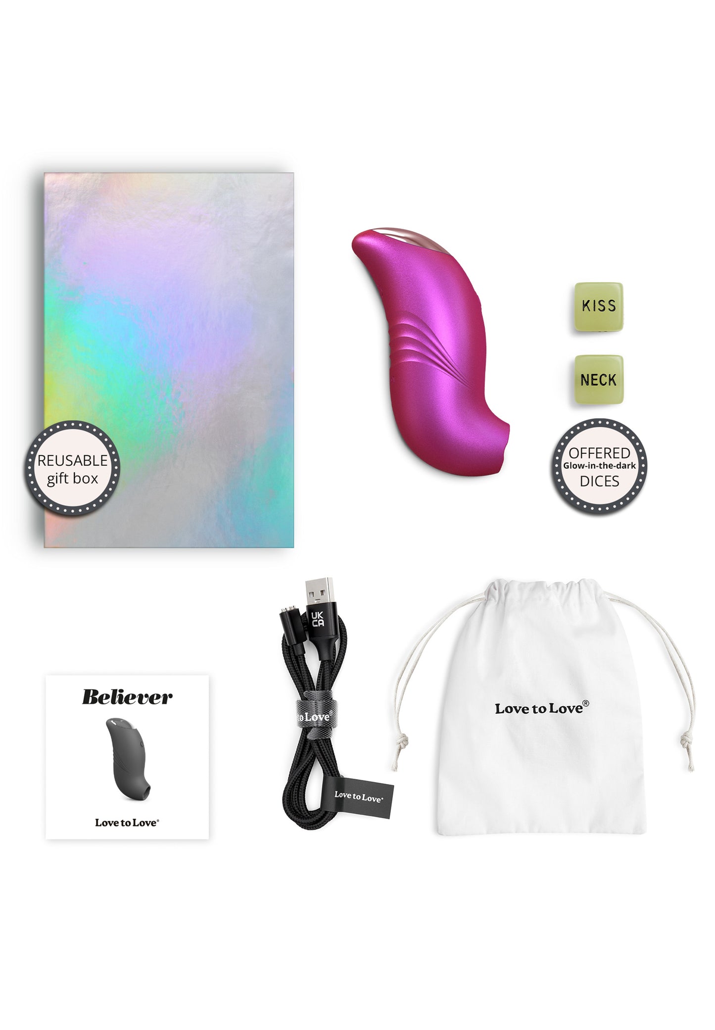 Rechargeable Clitoral Stimulator Believer - Iridescent Berry