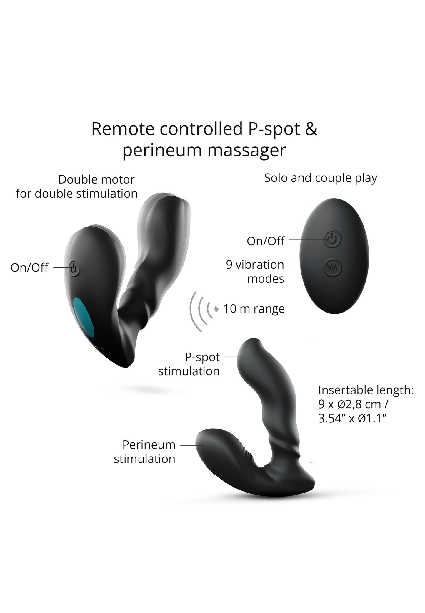 Vibrating Prostate Massager Player One - Black Onyx